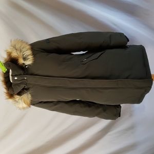 NEW SAM EDELMAN Faux Fur Trim Hooded Parka